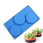3 Holes Silicone Cake Pie Custard Tart Resin Mold Bakeware Coaster Tray Moulds