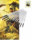 12Pcs Art Paint Brush Set Taklon Bristle Watercolor Acrylic Oil Painting Brush
