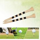 100X 4.2/8.2CM Wooden Straight Golf Tees Golf Tee Striped Golf Ball Tee Supplies