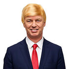 USA President Fancy Dress Costume Wig Red Tie Blonde Donald Trump Cosplay Adults