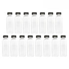 20X 250ml Square Juice Bottle Clear Plastic Refillable Empty Water Drink Bottles