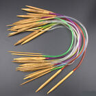 18PCS 80CM Tube Carbonized Circular Bamboo Knitting Needles Set Yarn Tools NEW
