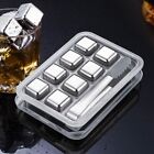 Stainless Steel Whiskey Stones x 8 Ice Cubes With Tong Reusable Cooling Ice Cube