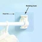 Self Adhesive Curtain Rod Bracket 4Pcs ABS Wall Bracket Hooks 360Β° Rotating Ring