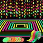 80s Neon Garlands Circle Glow in The Ultraviolet Light Supplies Party Decoration