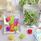 100PCS Foil Packaging Bags Zipper Seal Storage Pouch Holographic Rainbow Colour