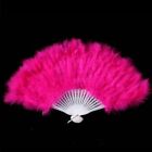 2PCS Feather Fan Folding Costume Wedding Showgirl Dance Fancy Party Decor Craft