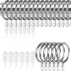 100 Sets Curtain Rings Hooks Window Multipurpose Metal Hooks Clips Ring Hanging