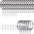 100 Sets Curtain Rings Hooks Window Multipurpose Metal Hooks Clips Ring Hanging