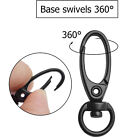 20PCS 35mm Black Lobster Clasp Swivel Trigger Clip Keychain Snap Hook Key Rings