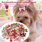 100PCS Pet Small Dog Hair Bows Rubber Bands Puppy Cat Grooming Accessory Set AU