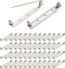 100X 20/32mm Brooch Backs Safety Bar Pins Craft Catch Badge Fasteners Jewellery