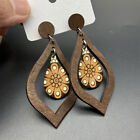 Vintage Wooden Drop Earrings Long Style Boho Chic Jewelry for Women Gift Idea