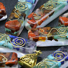 2pcs 7 Stone Necklace Chakra Natural Stone Necklace Yoga Pendant Unisex Pendant