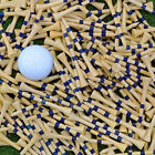100X 4.2/8.2CM Wooden Straight Golf Tees Golf Tee Striped Golf Ball Tee Supplies
