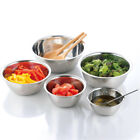 5PCS Stainless Steel Bowl Polished Round Mixing Bowl Salad Baking Basin Silvery