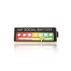 Metal My Social Battery Mood Brooch Pin Funny Interactive Enamel Badge Pins Gift