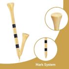 100X 4.2/8.2CM Wooden Straight Golf Tees Golf Tee Striped Golf Ball Tee Supplies