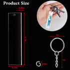 216 PCS Rectangle Acrylic Key Chain Blank Clear Keyring KeyChain Pendant DIY Kit