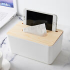 2PCS Tissue Box Holder Dispenser Paper Storage Napkin Case Wooden Cover Organize