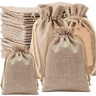 Natural Linen Burlap Drawstring Pouch Small Jute Sack Jewellery Gift Bag