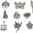 100PCS Jewelry Making Silver Charms Mixed Wholesale Bulk Smooth Pendants DIY AU