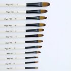 12Pcs Art Paint Brush Set Taklon Bristle Watercolor Acrylic Oil Painting Brush