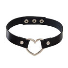 5x Punk Gothic Leather Love Heart Choker Collar Buckle Necklace Teens Stunning