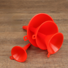 8Pcs Red Medium Liquid Plastic Funnel kitchen Funnel Set Variety Large Small AUS