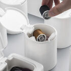 Small Plastic Desktop Storage Box with Lid Organizer Bucket for Office Home Use