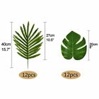 24Pcs Tropical Hawaiian Artificial Palm Monstera Leaves Party Fake Luau Decor AU