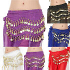 3Rows Belly Dance Dancing Hip Scarf Belt Chain Skirt Golden Tone 98 Coin Bead AU