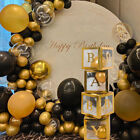 4Pcs/Set Balloon BABY Box Cube Clear Boxes Birthday Baby Shower Party Gift AU