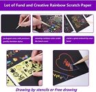 20X Sheets Scratch Paper Creative Art Rainbow Paper Sketch Book+Bamboo Pen Ruler