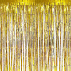 3M Metallic Tinsel Curtain Foil Backdrop Pom Poms Streamers Hen Party Deco Gold