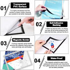 New Sign Holder Display Poster Self Adhesive Magnetic A4 Wall Windows Door Glass