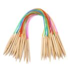 18PCS 80CM Tube Carbonized Circular Bamboo Knitting Needles Set Yarn Tools NEW
