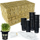 200PCS Grow Starter Rockwool Cubes Hydroponics Plant Net Cup Basket Aquaponic AU