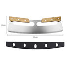 2pcs Kitchen Stainless Steel Pizza Cutter Rocker Blade Slicer + Protective Cover