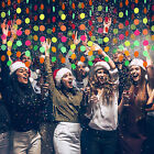 80s Neon Garlands Circle Glow in The Ultraviolet Light Supplies Party Decoration