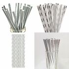 50pcs Foil Paper Straws Metallic Wedding Birthday Party Tableware Biodegradable