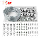 1/2Set Picture Hangers Hooks 30M Wire Photo Frame Hanging D Ring Stainless Steel