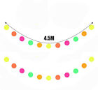 80s Neon Garlands Circle Glow in The Ultraviolet Light Supplies Party Decoration