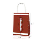 24X Rugby Themed Kraft Paper Tote Bags Durable 150g Kraft Paper for Sports Fans