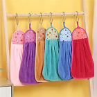 Coral Fleece Hand Towels Flower Kitchen Bath Hanging Water Absorbent Soft Wipe