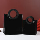 10PCS Black PVC Gift Bags with Round and Square Handles Jelly Handbag Set AU