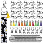 60PCS Swivel Snap Hook Sets Key Fob Hardware keychain Split Ring Tassel Keychain