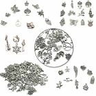 100PCS Jewelry Making Silver Charms Mixed Wholesale Bulk Smooth Pendants DIY AU