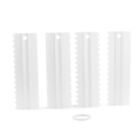 4Pcs Cake Decorating Icing Smoother Edge Frosting Scraper Comb Pastry Spatulas