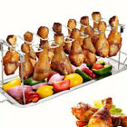 Foldable Stainless Steel Barbecue Grill Rack for Chicken Legs Outdoor Cooking